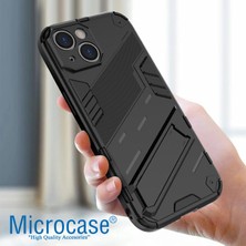 Microcase Iphone 15 Plus Matrix Serisi Armor Standlı Perfect Koruma Kılıf - Siyah AL3416