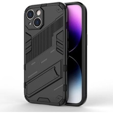 Microcase Iphone 15 Plus Matrix Serisi Armor Standlı Perfect Koruma Kılıf - Siyah AL3416