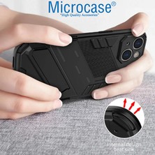 Microcase Iphone 15 Plus Matrix Serisi Armor Standlı Perfect Koruma Kılıf - Siyah AL3416