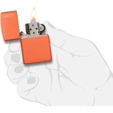 Zippo Çakmak Turuncu Orange Matte Logo 231ZL