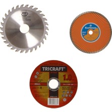 Hesaplı Hırdavat 3 Lü 115MM Turbo Mermer Fayans, ,ahşap,metal Kesme Disk Seti