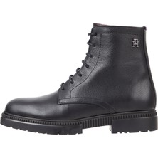 Tommy Hilfiger Deri Siyah Erkek Bot Comfort Cleated Thermo Lth Boot