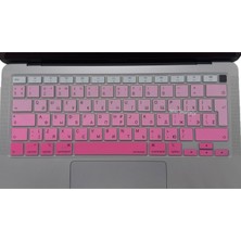 McStorey Macbook Air M1 Klavye Kılıfı 13 inç Rusça Harf Baskı A2179 A2337 ile Uyumlu Pembe Gradient