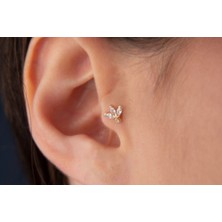 Onseva Kuyumculuk Markiz Başak Tragus Piercing Kıkırdak 14 Ayar Altın