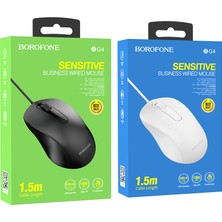 Borofone Mouse Kablolu 1000 Dpi Optik Siyah USB Kablolu Pc/laptop / Tak Çalıştır Bg4 Mouse