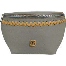 Sia Çanta Orijinal Just&polo Kadın 3 Bölmeli Kabartma Yazı Baskılı Örgü Kemerli Bel Vücut Çapraz Çanta