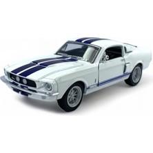Peda Toy 1967 Ford Shelby GT-500 Model Araba 1,36 Ölçek Lisanslı Çek Bırak Araba Kapı Aç Kapa Beyaz