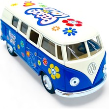 Peda Toy Metal Model Volkswagen Transporter Lisanslı Çiçekli Araç Die-Cast Araba 1,36 Çek Bırak Kapı Aç Kapa