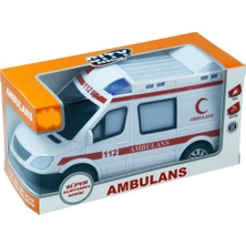 Peda Toy Sirenli Işıklı ve Sesli Ambulans Pilli Araba Oyuncak Ambulans