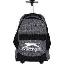 Slazenger Çekçekli Okul Sırt Çantası Siyah Desenli (21878) – Tekerlekli Büyük Boy Çanta