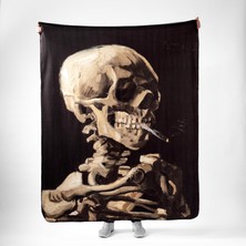 The Lucid Lab Skull Of A Skeleton With Burning Cigarette Polar Tv Battaniyesi
