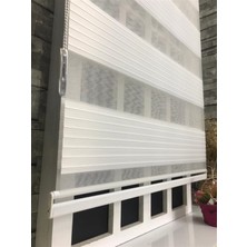 Storburada Pliseli Stor Zebra  Sert Plastik Kasalı Ekru Perde  STB481-PD