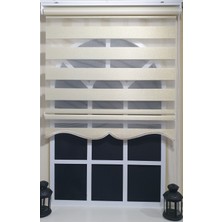 Storburada Zebra Stor Perde Altın Simli  Etek Dilimli St 007
