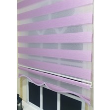 Storburada Zebra Stor Perde Organze Lila Etek Dilimli STB903