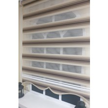 Storburada Zebra Stor Plise Renk Geçişli Kahve Etek Dilimli STB 484
