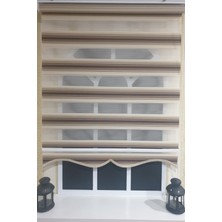 Storburada Zebra Stor Plise Renk Geçişli Kahve Etek Dilimli STB 484