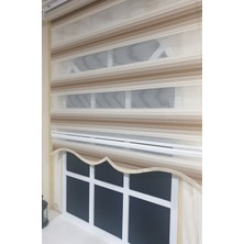 Storburada Zebra Stor Plise Renk Geçişli Açık Kahve Etek Dilimli STB 483