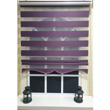 Storburada Zebra Stor Perde Mor Etek Dilimli  STB 400 V18