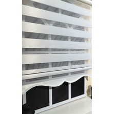 Storburada Zebra Stor Perde Beyaz  Etek Dilimli  Z-STB400V01