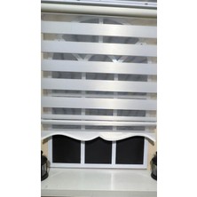 Storburada Zebra Stor Perde Beyaz  Etek Dilimli  Z-STB400V01