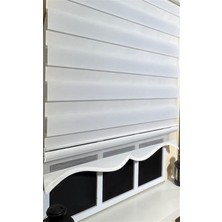 Storburada Zebra Stor Perde Beyaz  Etek Dilimli  Z-STB400V01