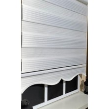 Storburada Pliseli Stor Zebra Perde Beyaz  Etek Dilimli STB480