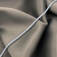 Jewel By Aila 2 Mm. Su Yolu Pırlanta Kesim Rhodium Kaplama Kadın Gümüş Bileklik