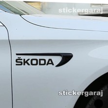 Fresh Skoda Kapı Çamurluk Uyumlu Izgara Görünümlü Tuning Aksesuar ve Marka Etiket 2li Set