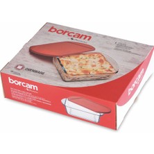 Paşabahçe 59854 Kırmızı Kapaklı Kare Borcam Tepsi 1040CC