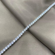 Jewel By Aila 3 Mm. Su Yolu Pırlanta Kesim Rhodium Kaplama Kadın Gümüş Bileklik