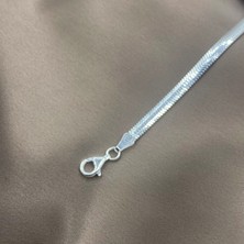 Jewel By Aila 4 Mm. Balık Pulu Yılan Sırtı Rhodium Kaplama Kadın Gümüş Zincir Bileklik