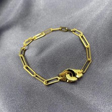 Jewel By Aila Clamp Kelepçe Kilit Altın Kaplama Kadın Gümüş Bileklik