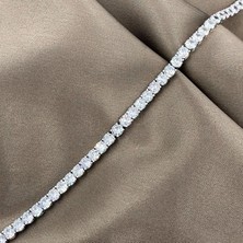 Jewel By Aila 4 Mm. Su Yolu Pırlanta Kesim Rhodium Kaplama Kadın Gümüş Bileklik