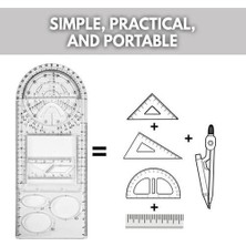 Qixun Okul Ofis Malzemeleri Için Geometrik Cetvel Çizim Şablonu Ölçme Aracı (Yurt Dışından)