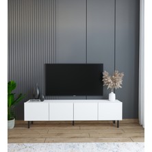 Suba Home Minimalist 160 cm Demir Ayaklı Beyaz Tv Ünitesi - Ideal Ebatlarla Modern Tasarım