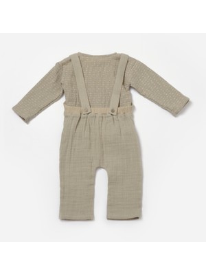 Baby Cosy Müslin Long Sleeve T-Shirt & Salopet Set