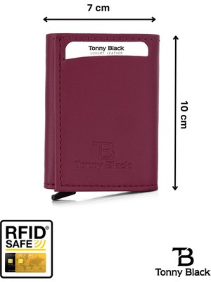 Tonny Black Orijinal Otomatik Mekanizmalı Kutulu Rfid Korumalı Hırsızlık Engelleyici Para & Kartlıklı Cüzdan TBRC0001