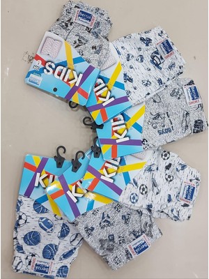 Berrak 1554 Erkek Çocuk Desenli Boxer Şort 12 Adet