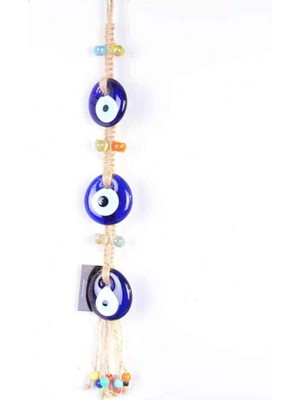 Depposite Nazar Makrome Üçlü Oval Şekilli Püskül Detaylı Duvar Süsü