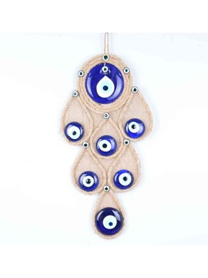 Depposite Nazar Makrome Yedili Oval Şekilli Kumaş Zemin Detaylı Duvar Süsü