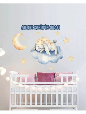 Suluboya Sevimli Hayvanlar Isimli Çocuk ve Bebek Odası Kişiselleştirilebilir Sticker Seti