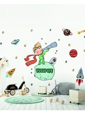 Kt Grup Küçük Prens Isimli Çocuk ve Bebek Odası Kişiselleştirilebilir Sticker Seti