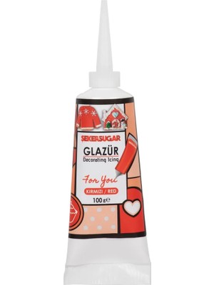 Şeker & Sugar Süsleme Glazürü Kırmızı Renk 100 gr