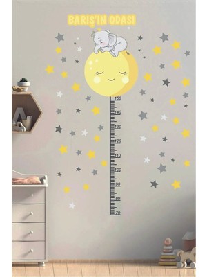 Kt Grup Sevimli Filli Boy Ölçer Isimli Çocuk ve Bebek Odası Kişiselleştirilebilir Sticker Seti