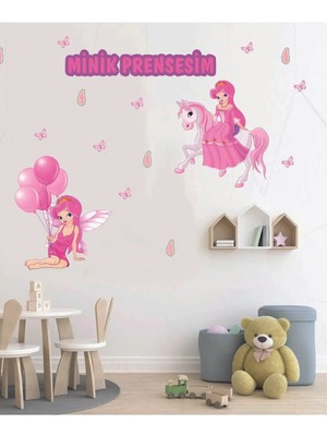 Kt Grup Ikili Peri Kızları Isimli Çocuk ve Bebek Odası Kişiselleştirilebilir Sticker Seti
