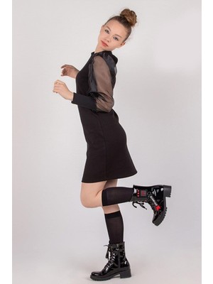 Masho Trend Organze Karpuz Kol Genç Kız Çocuk Abiye - Çocuk Abiyesi - Uzun Kol Çocuk Abiye