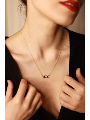 N!da Jewelry 925 Ayar Gümüş Çift Harf Kolye