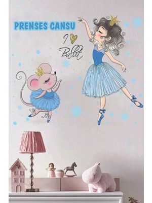 Kt Grup Sevimli Balerinler Isimli Çocuk ve Bebek Odası Kişiselleştirilebilir Sticker Seti