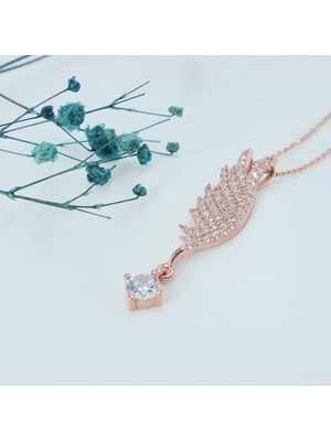 Neva Jewelry Tektaşlı Kanat Kolye