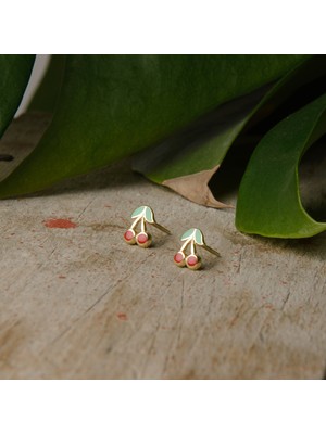 goldkupe 14 Ayar Altın Kiraz Küpe